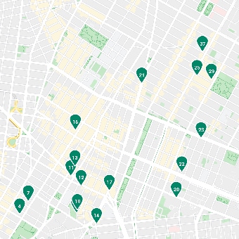 Map of 26 MoneyPass locations within 1 square mile in New York City