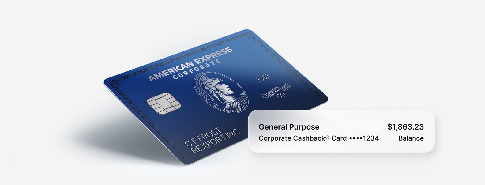The Corporate Cashback<sup>®</sup> Card is crafted from precision-cut metal, with the same iconic design from American Express.