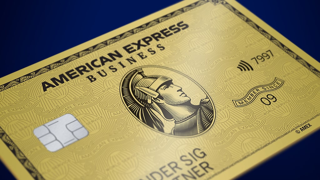 Nahaufnahme von American Express Business Gold Card 