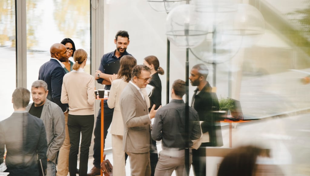 professionals at a networking event