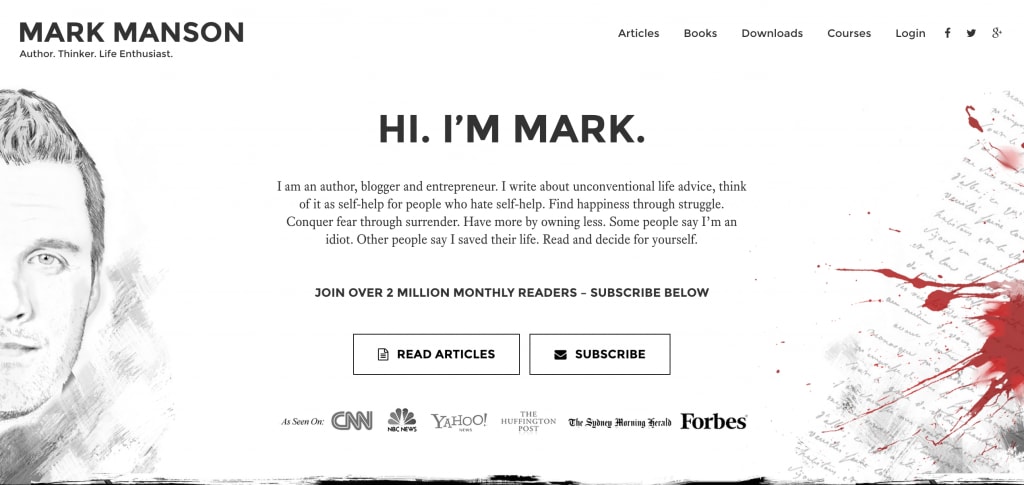 mark manson home page