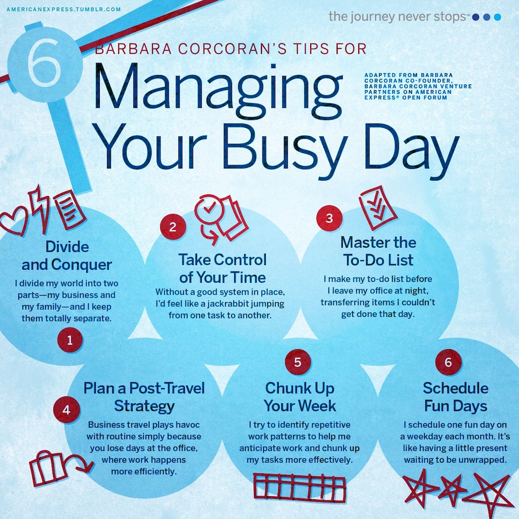 Barbara Corcoran's 6 Tips to Help Manage Your Work Day