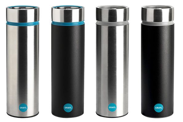 Grayl.  A sleek, compact design for a water bottle that filters your drinking water in seconds. 